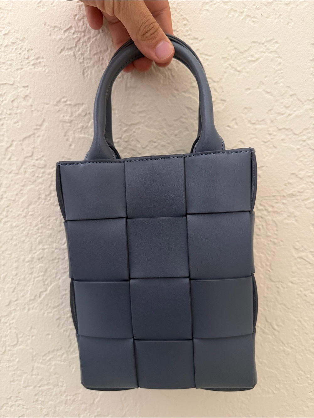 Bottega Veneta Mini cassette tote shopping Bag in grey  - Women's Handbag